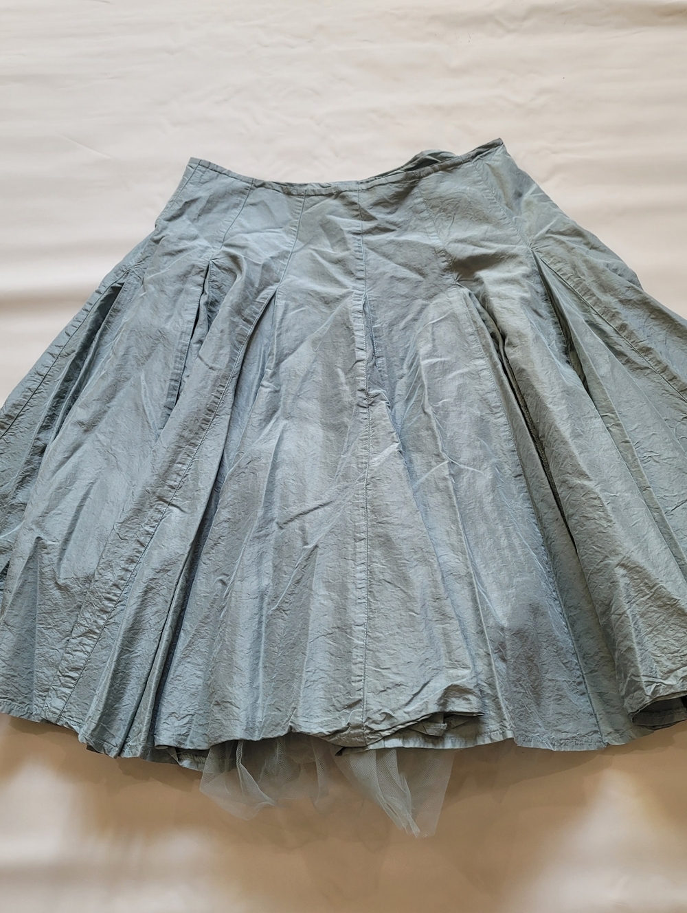seafoam teal green 100% silk tulle skirt